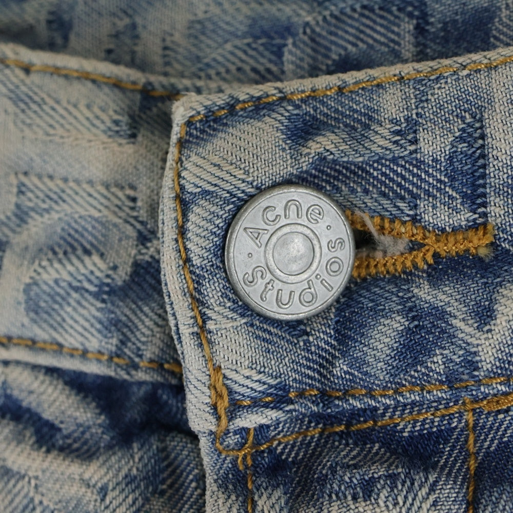 Acne Studios(アクネ ストゥディオズ) Loose fit Monogram denim shorts ルーズフィットモノグラムデニムショーツ ハーフパンツ インディゴ FN-UX-SHOR000021