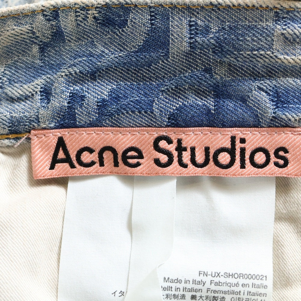 Acne Studios(アクネ ストゥディオズ) Loose fit Monogram denim shorts ルーズフィットモノグラムデニムショーツ ハーフパンツ インディゴ FN-UX-SHOR000021