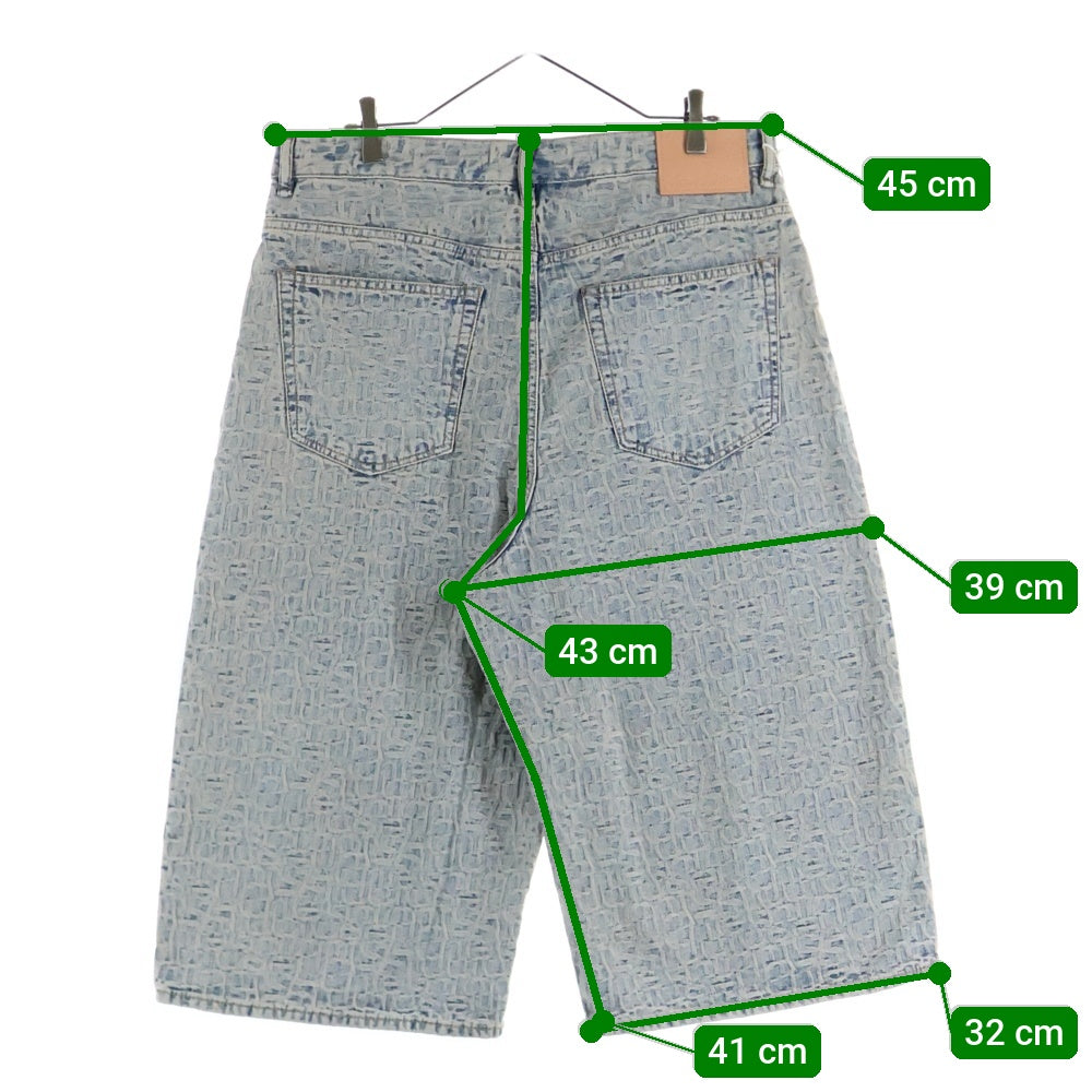 Acne Studios(アクネ ストゥディオズ) Loose fit Monogram denim shorts ルーズフィットモノグラムデニムショーツ ハーフパンツ インディゴ FN-UX-SHOR000021
