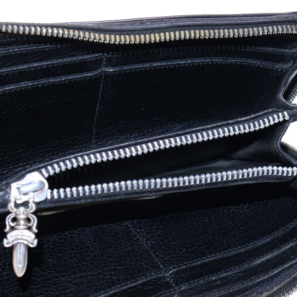 CHROME HEARTS(クロムハーツ) REC F ZIP 3クロス ラウンドジップレザーウォレット 財布 ブラック BCA368
