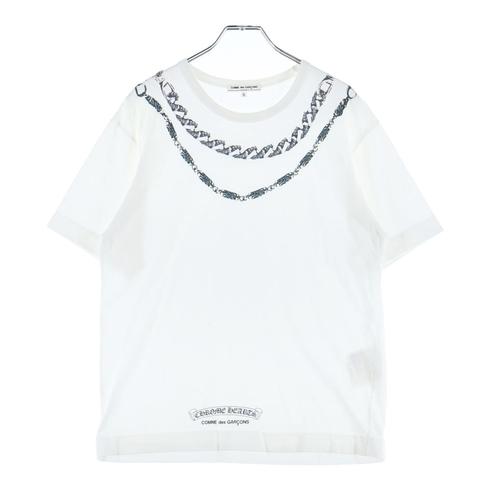 CHROME HEARTS(クロムハーツ) ×COMME des GARCONS クリスマス限定 コムデギャルソン フロントロゴ 半袖Tシャツ カットソー ホワイト OT-T020