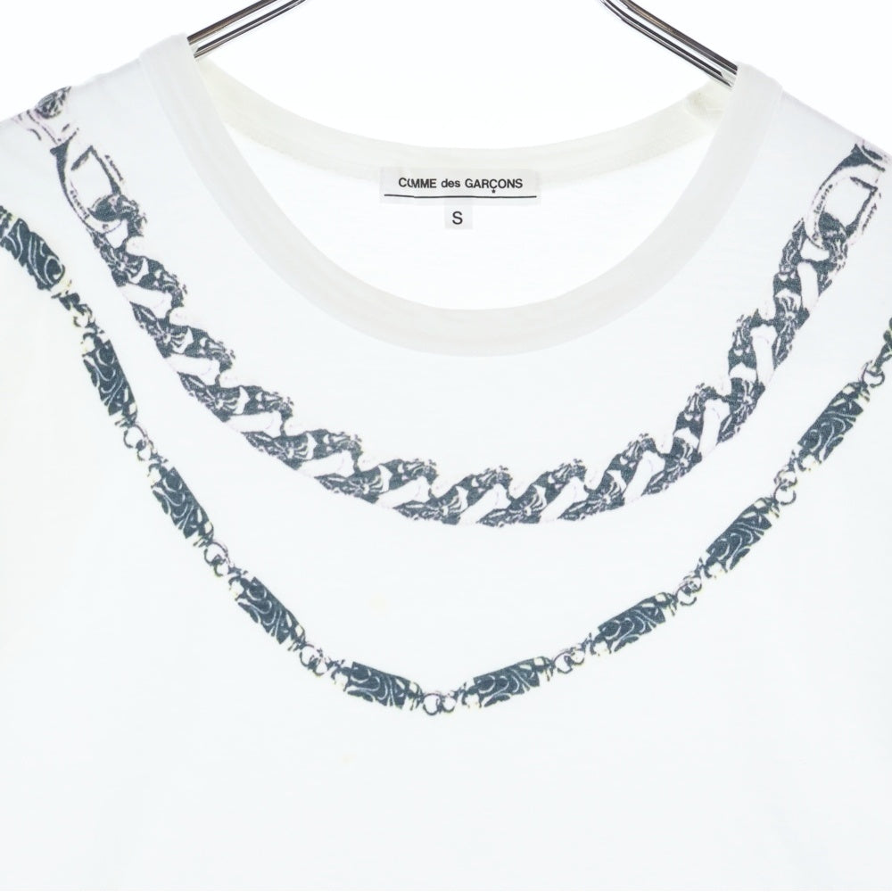 CHROME HEARTS(クロムハーツ) ×COMME des GARCONS クリスマス限定 コムデギャルソン フロントロゴ 半袖Tシャツ カットソー ホワイト OT-T020