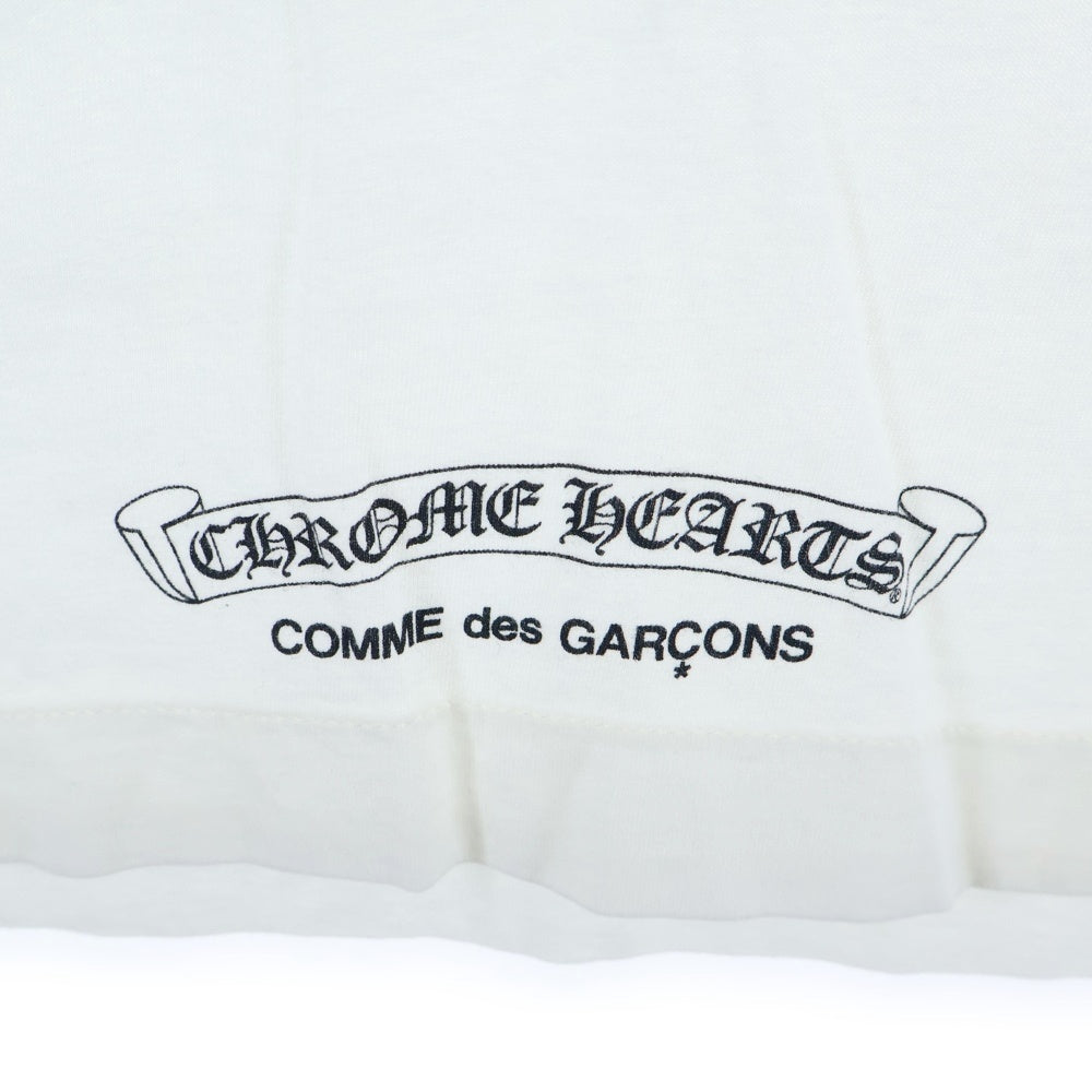 CHROME HEARTS(クロムハーツ) ×COMME des GARCONS クリスマス限定 コムデギャルソン フロントロゴ 半袖Tシャツ カットソー ホワイト OT-T020