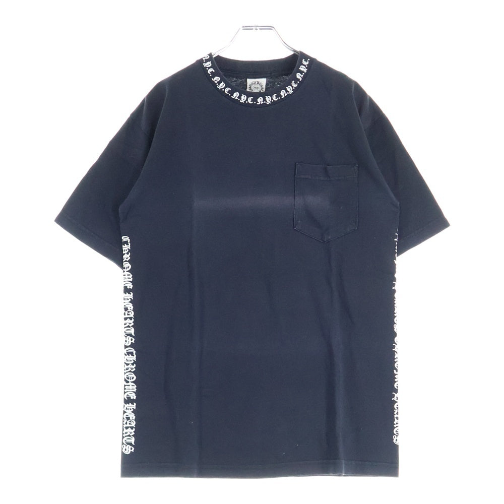 CHROME HEARTS(クロムハーツ) NYC NECK LOGO S/S TEE ネック ロゴ プリント 半袖Tシャツ カットソー ブラック