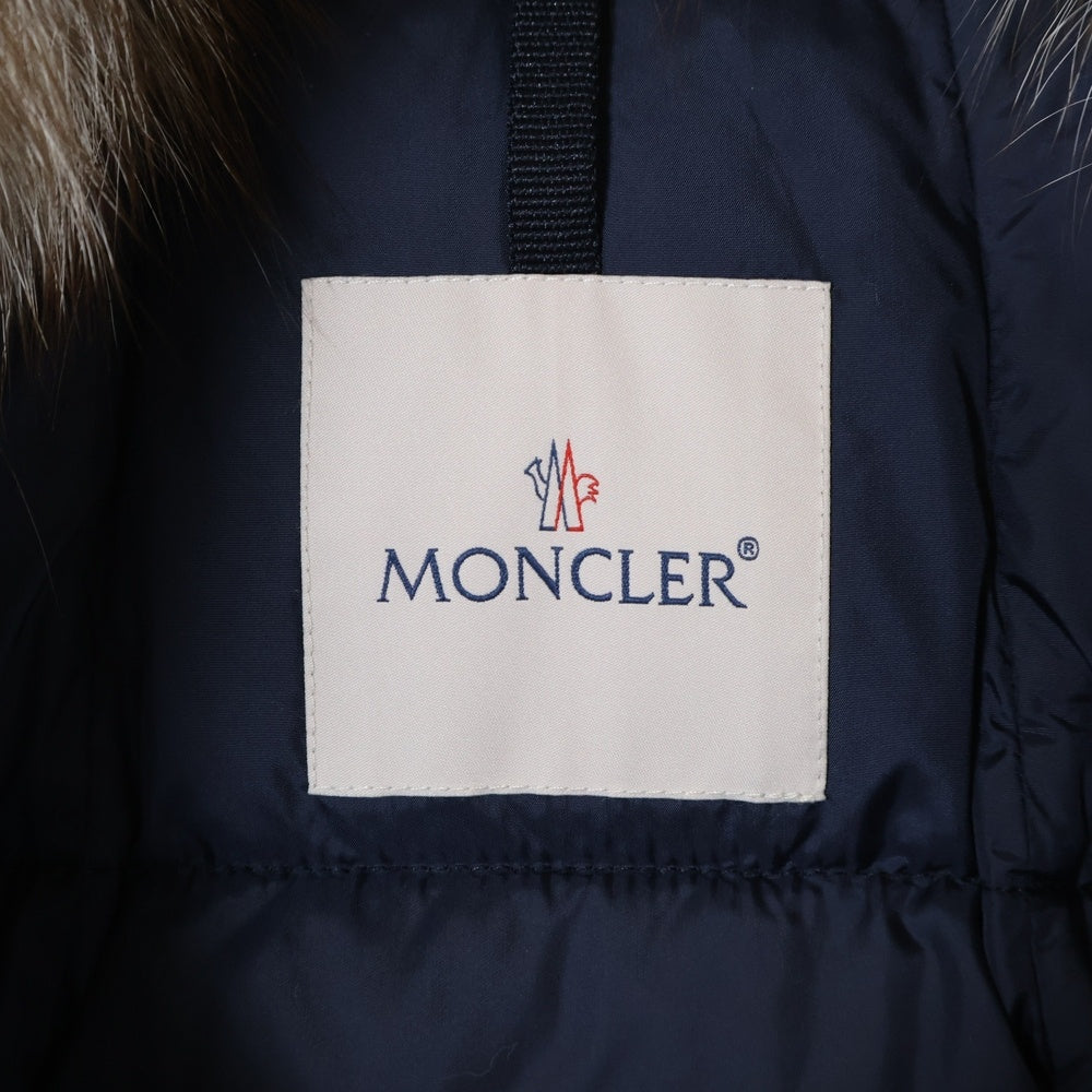 MONCLER(モンクレール) 18AW HIRONDELLE D20934934520 54155 イロンデール ファー付きジップアップロングダウンコート レディース ブラック