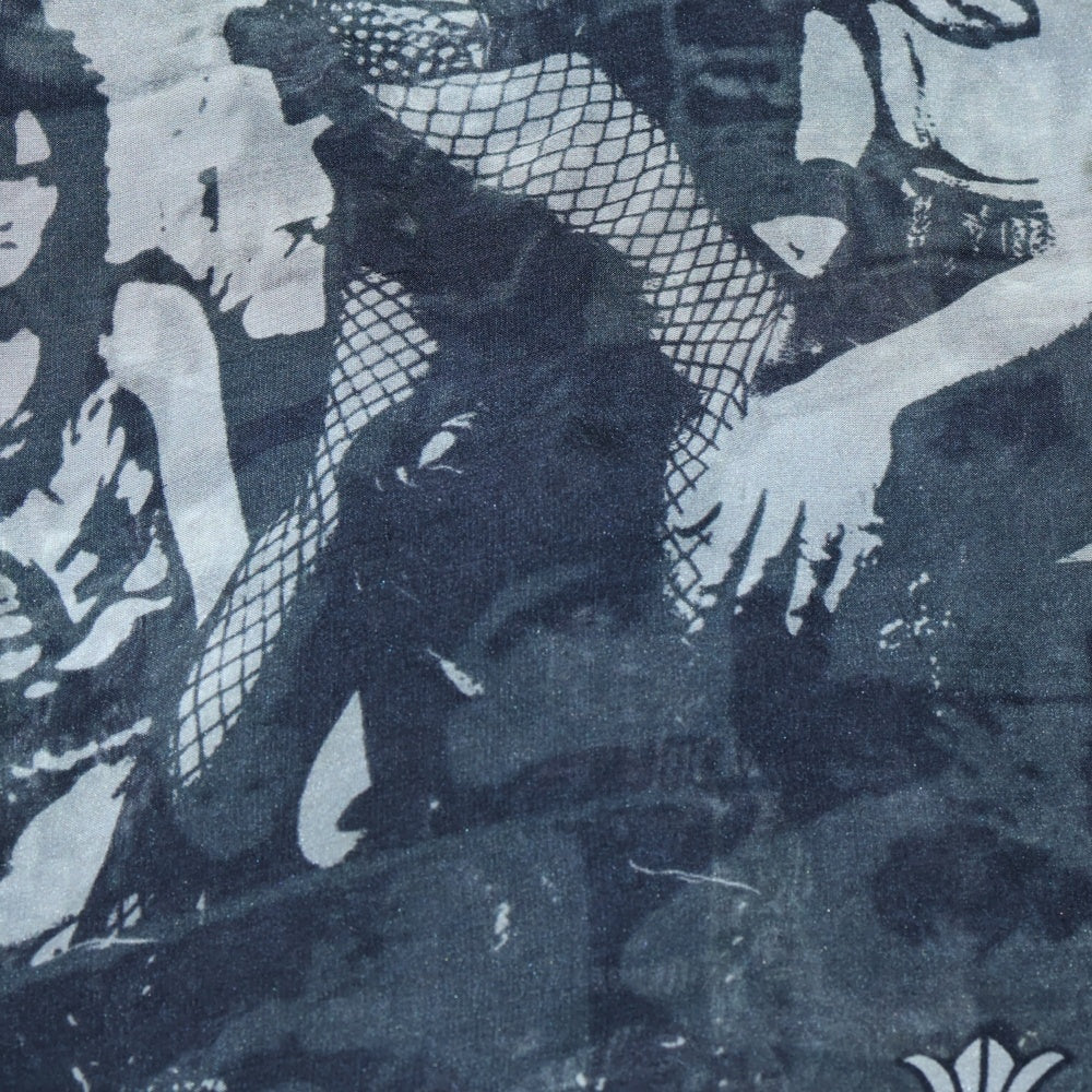 CHROME HEARTS(クロムハーツ) LIPSTONGUE ROLLING STONES SILK SCARF リップアンドタン ローリングストーンズ シルク総柄スカーフ ブラック