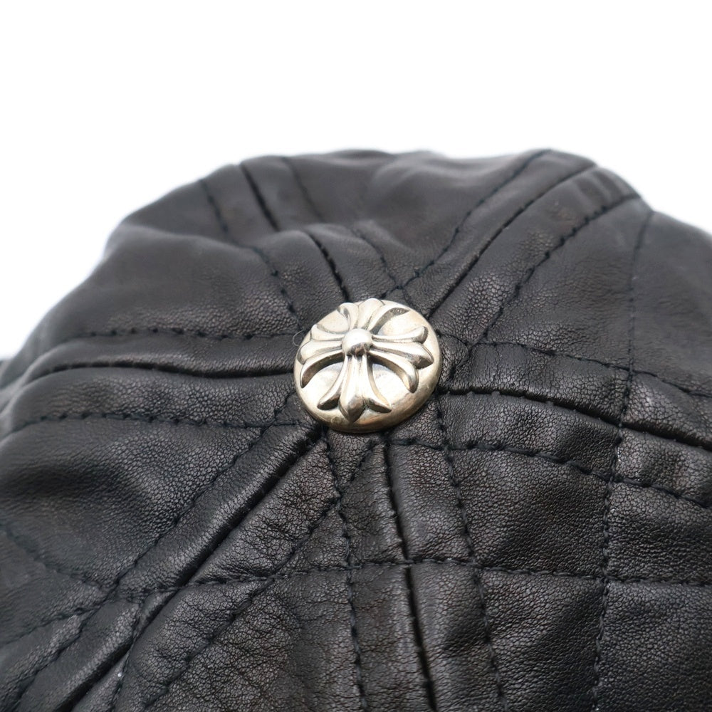 CHROME HEARTS(クロムハーツ) Spider Web スパイダーウェブ レザー キャップ 帽子 ブラック