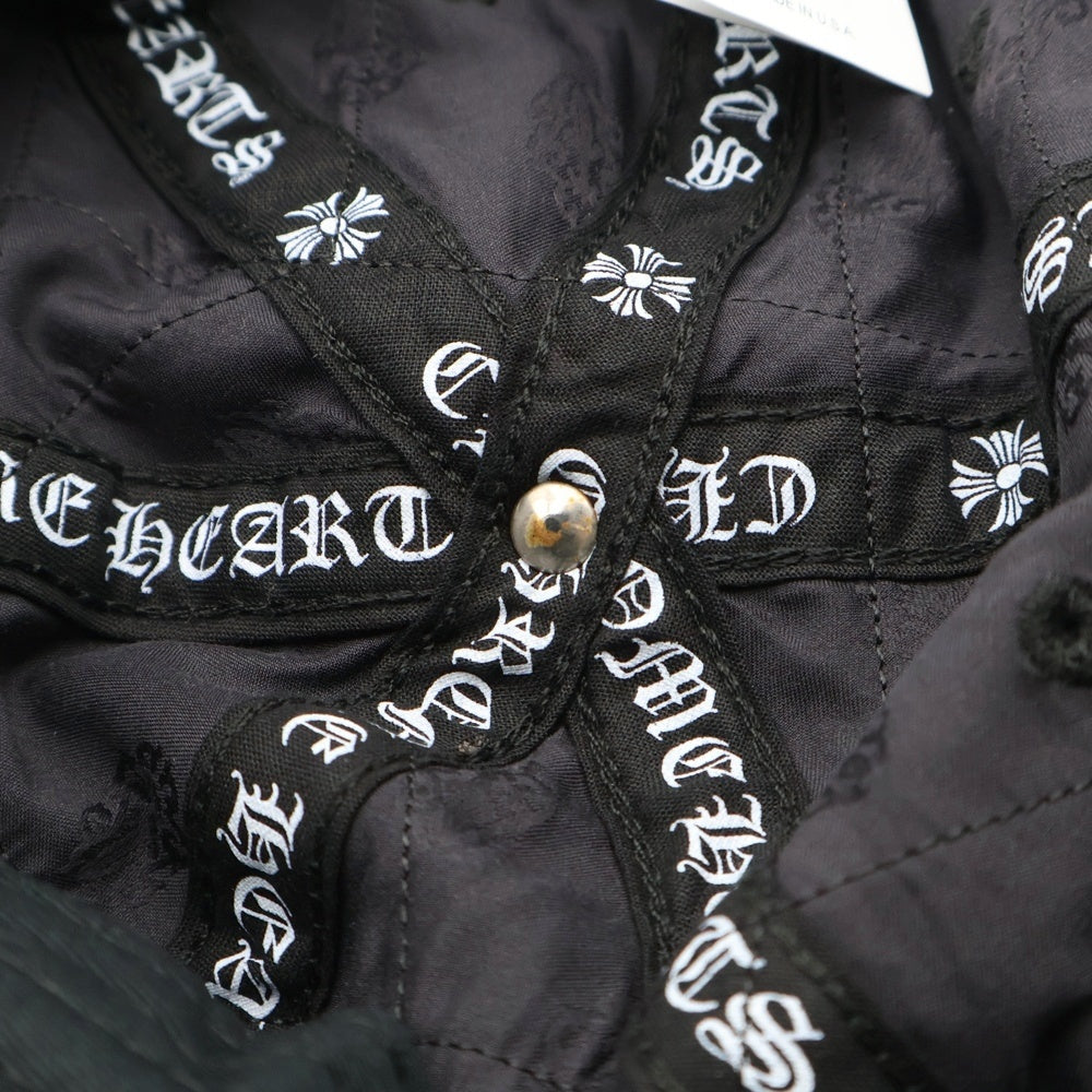 CHROME HEARTS(クロムハーツ) Spider Web スパイダーウェブ レザー キャップ 帽子 ブラック
