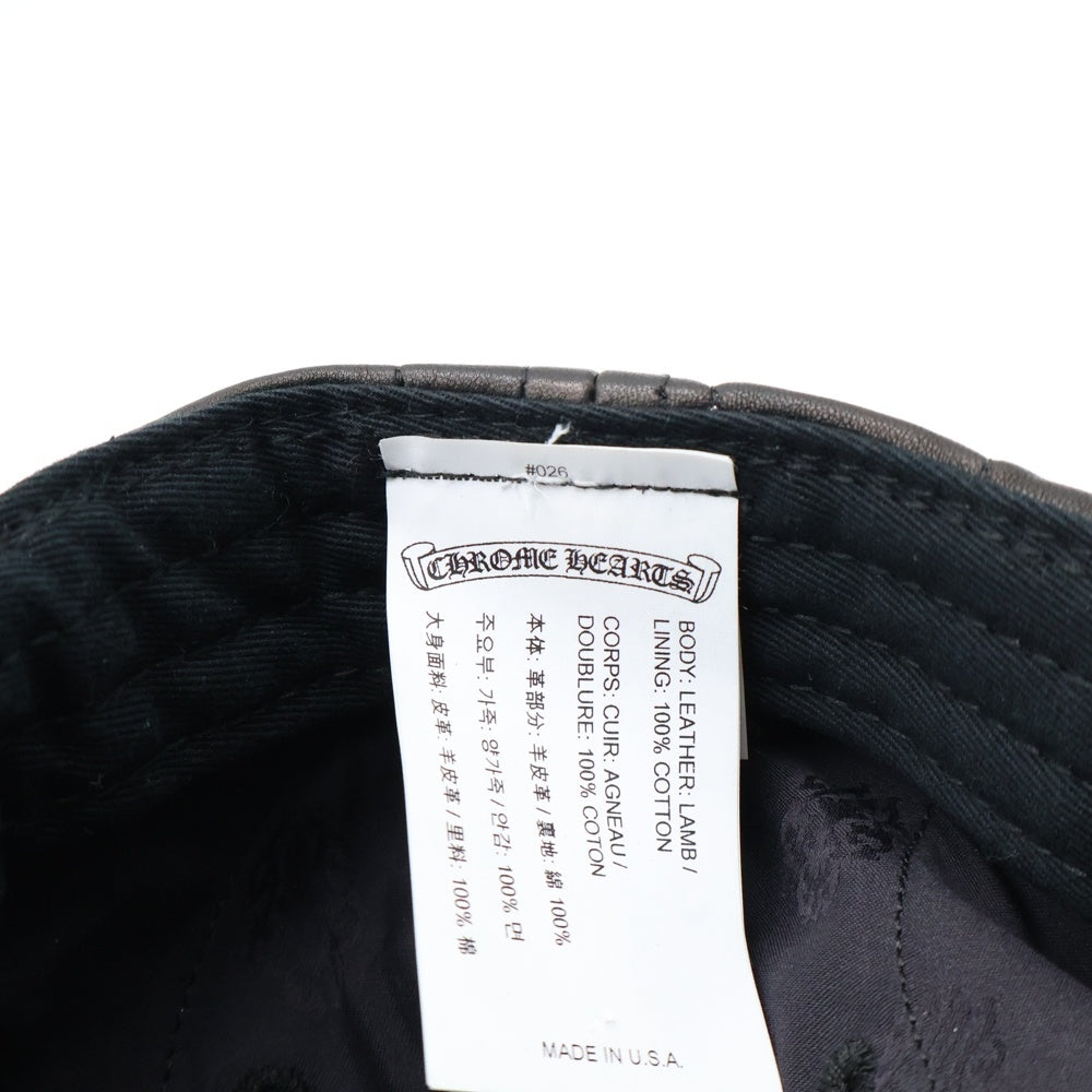 CHROME HEARTS(クロムハーツ) Spider Web スパイダーウェブ レザー キャップ 帽子 ブラック