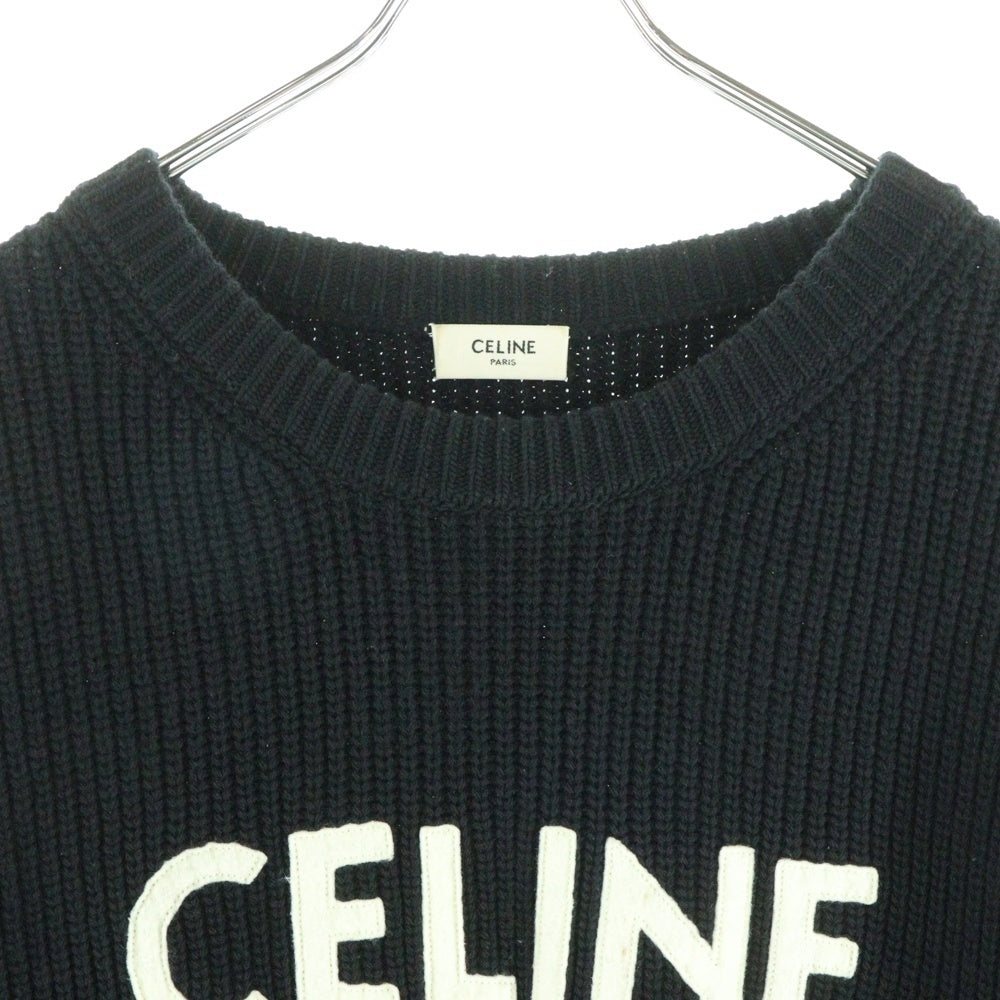 CELINE(セリーヌ) ロゴワッペンオーバーサイズニットセーター 2A19R423P ブラック