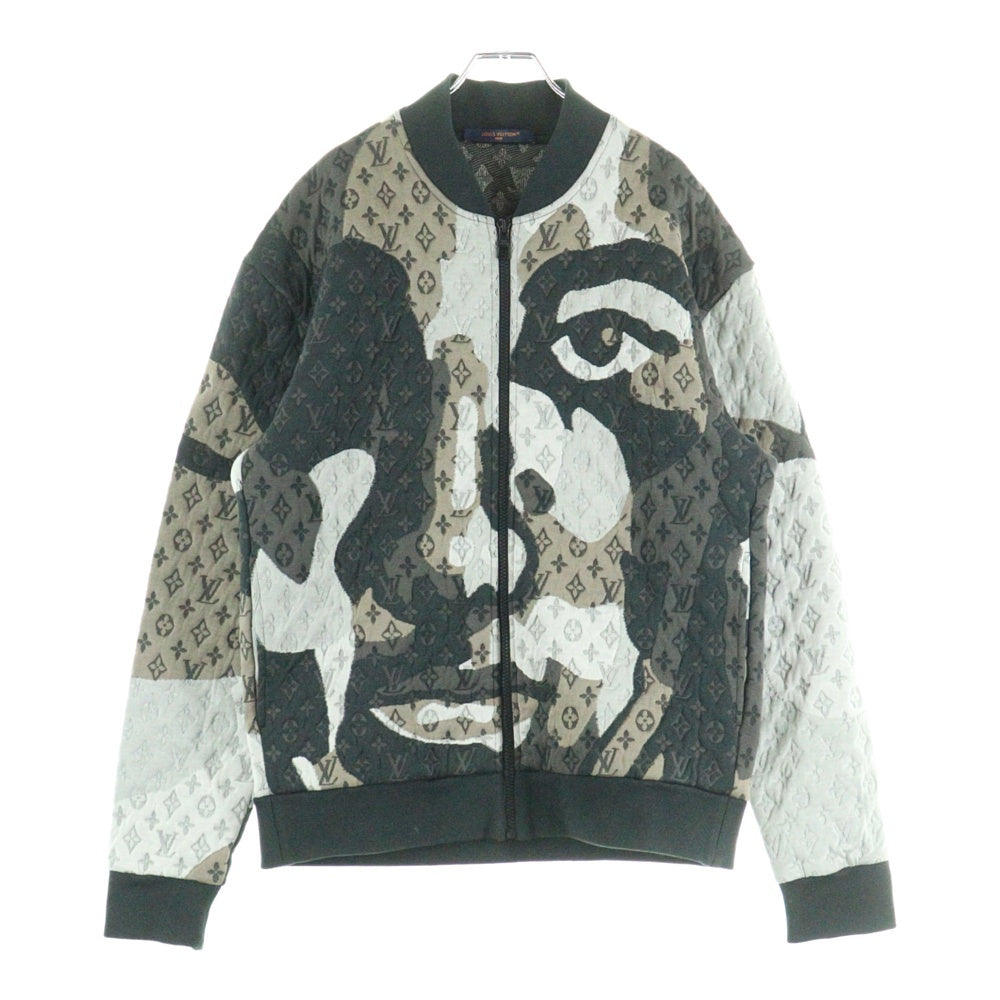 LOUIS VUITTON(ルイヴィトン) ×KID SUPER 23AW Monogram Cotton Jersey Bomber ×キッドスーパー モノグラム カモ柄 ボンバージャケット ブラック/ホワイト RM232 AFR HPY78W