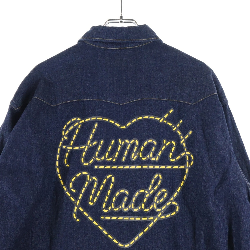 HUMAN MADE(ヒューマンメイド) 23SS DENIM WESTERN SHIRT デニムウエスタンシャツ ロゴプリント インディゴ
