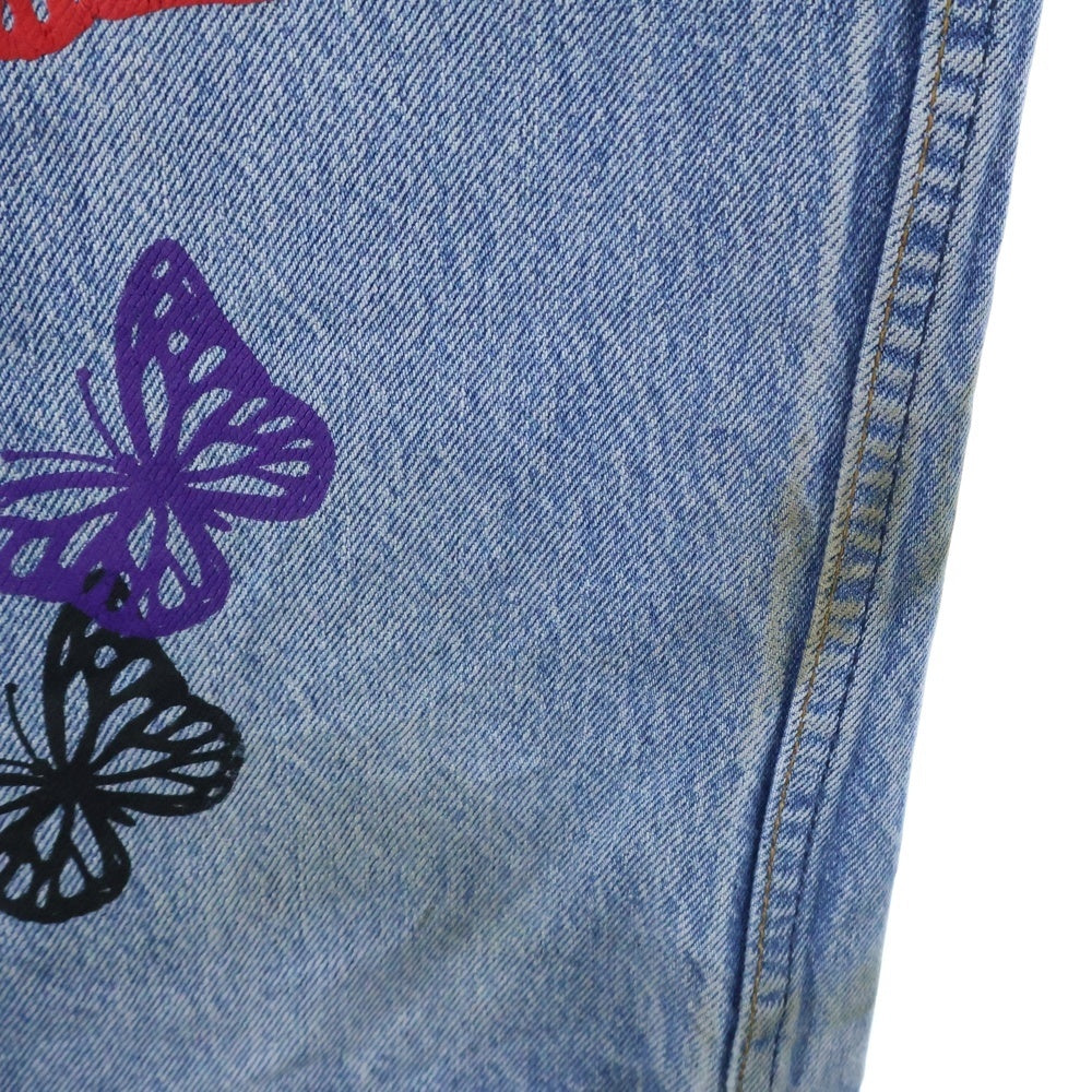 Levi's(リーバイス) ×About Dreams 501 Butterfly Denim ×アバウトドリームズ バタフライプリント リメイクデニムパンツ インディゴ