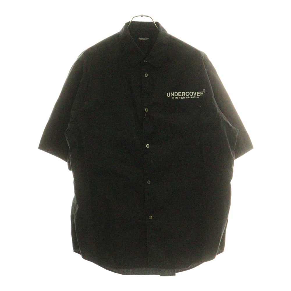 UNDERCOVER(アンダーカバー) 25SS ロゴプリントコットンブロード半袖シャツ ブラック UC1E9401-1