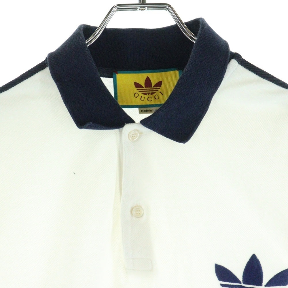 GUCCI(グッチ) ×adidas cotton piquet polo shirt アディダス コットンピケポロシャツ ホワイト 722972 XJEVF