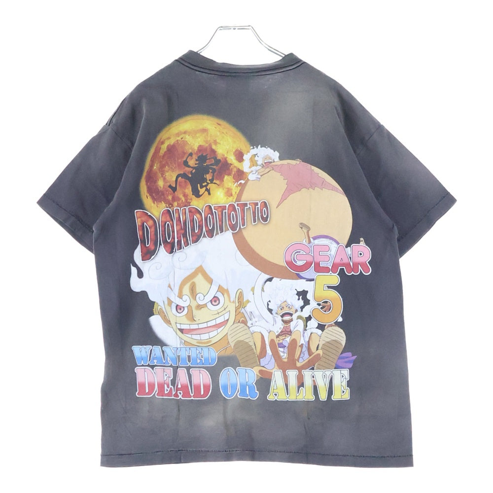 SAINT MICHAEL(セントマイケル) ONE PIECE OP_SS T-Shirt ワンピース ルフィ ヴィンテージ加工 プリント 半袖Tシャツ グレー