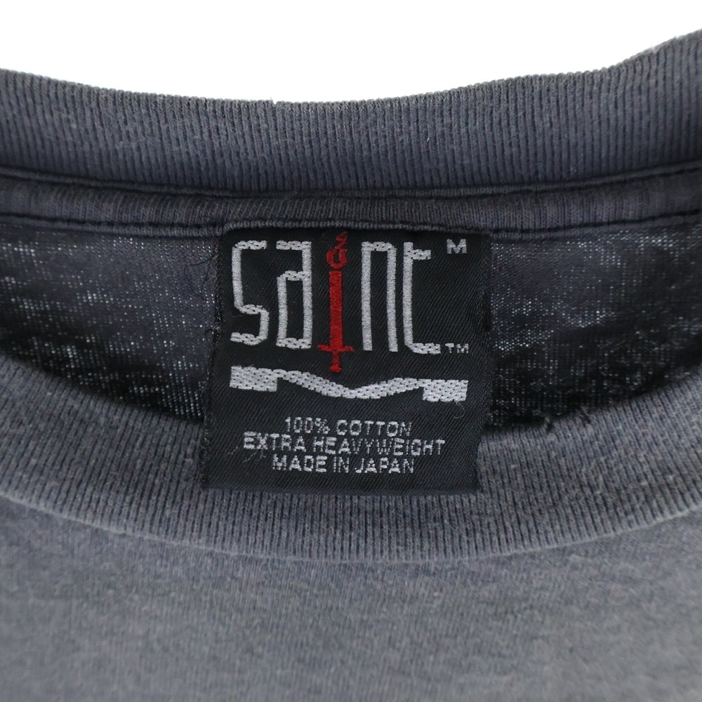 SAINT MICHAEL(セントマイケル) ONE PIECE OP_SS T-Shirt ワンピース ルフィ ヴィンテージ加工 プリント 半袖Tシャツ グレー