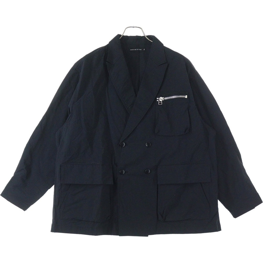 ALWAYS OUT OF STOCK(オールウェイズアウトオブストック) FATIGUE 2B W JACKET HA-024102112 ファティーグ 2B ナイロン ダブルジャケット ブラック