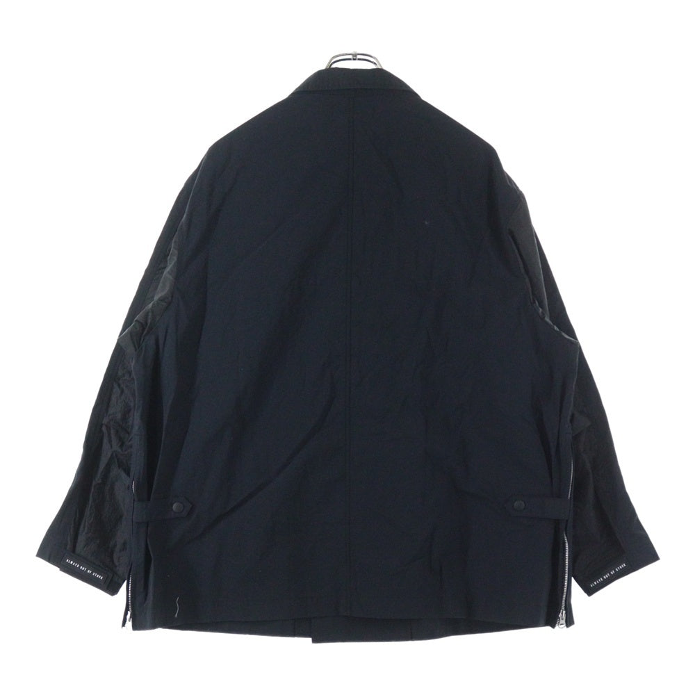 ALWAYS OUT OF STOCK(オールウェイズアウトオブストック) FATIGUE 2B W JACKET HA-024102112 ファティーグ 2B ナイロン ダブルジャケット ブラック