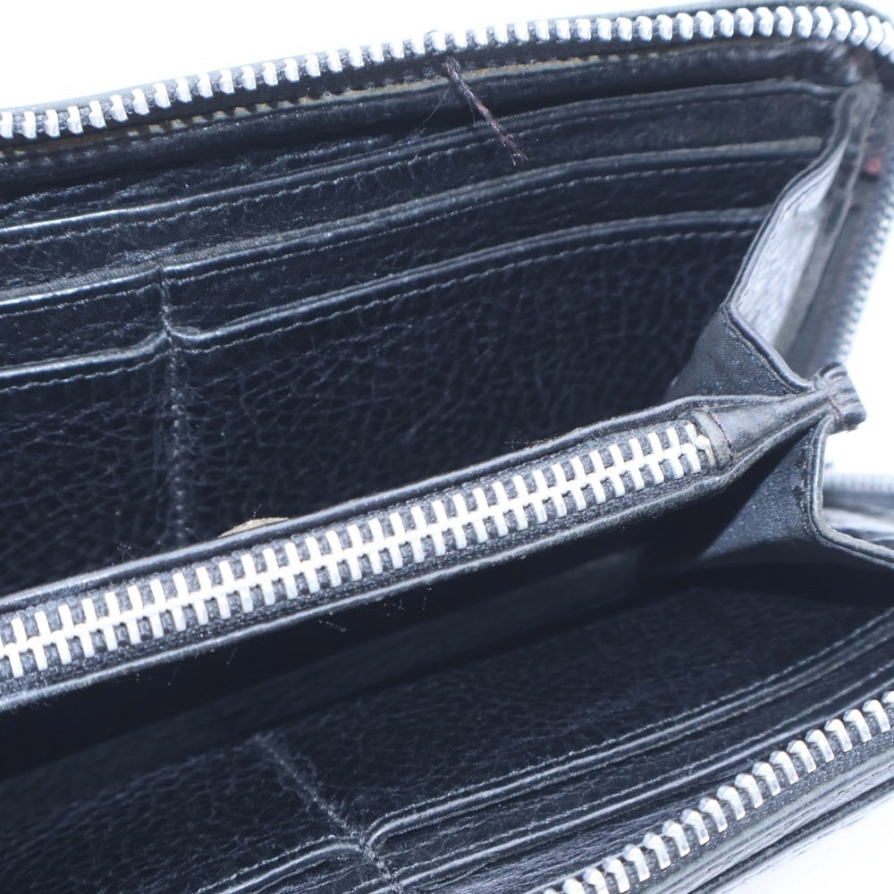 CHROME HEARTS(クロムハーツ) REC F ZIP 3セメタリー クロスパッチ ラウンドファスナーウォレット 長財布 ブラック