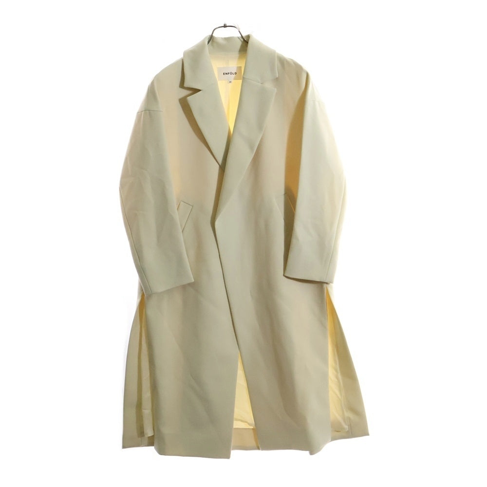 ENFOLD(エンフォルド) ダブルクロススリットオーバーコート ホワイト レディース 300CS230-0460