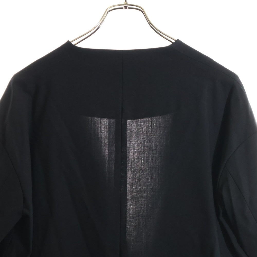 ENFOLD(エンフォルド) レーヨン混 ノーカラーコート ブラック レディース 300BS330-2560