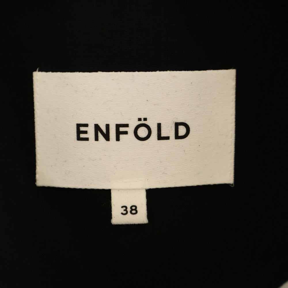 ENFOLD(エンフォルド) レーヨン混 ノーカラーコート ブラック レディース 300BS330-2560
