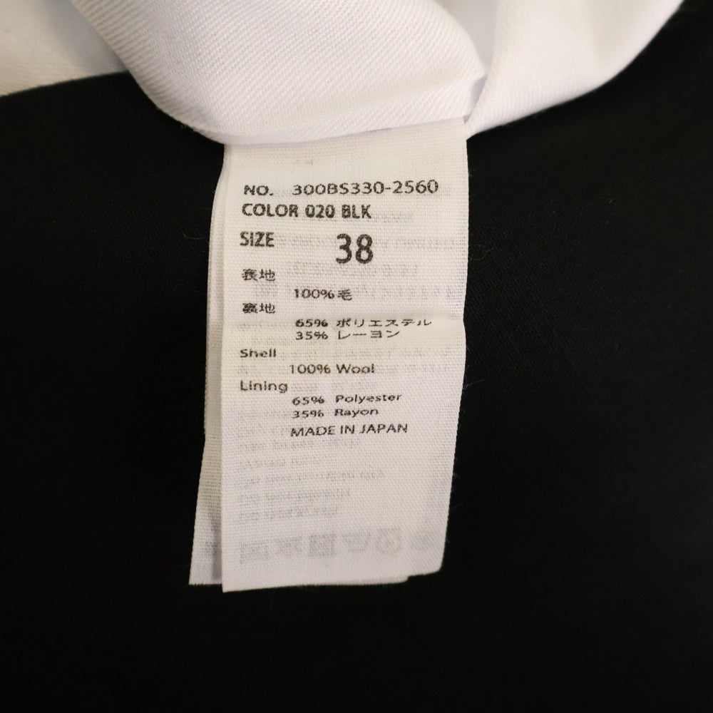 ENFOLD(エンフォルド) レーヨン混 ノーカラーコート ブラック レディース 300BS330-2560