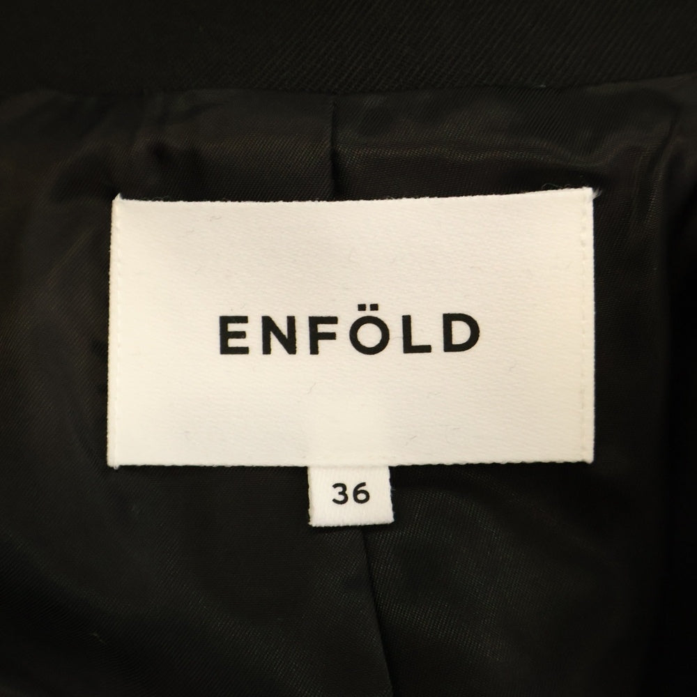 ENFOLD(エンフォルド) ダブル チェスターコート ブラック レディース 300CS230-0240