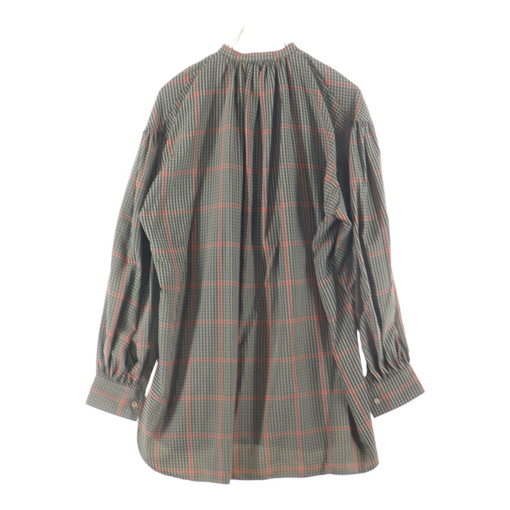 HYKE(ハイク) PLAID GATHERED BLOUSE チェックブラウス 長袖シャツ マルチ レディース