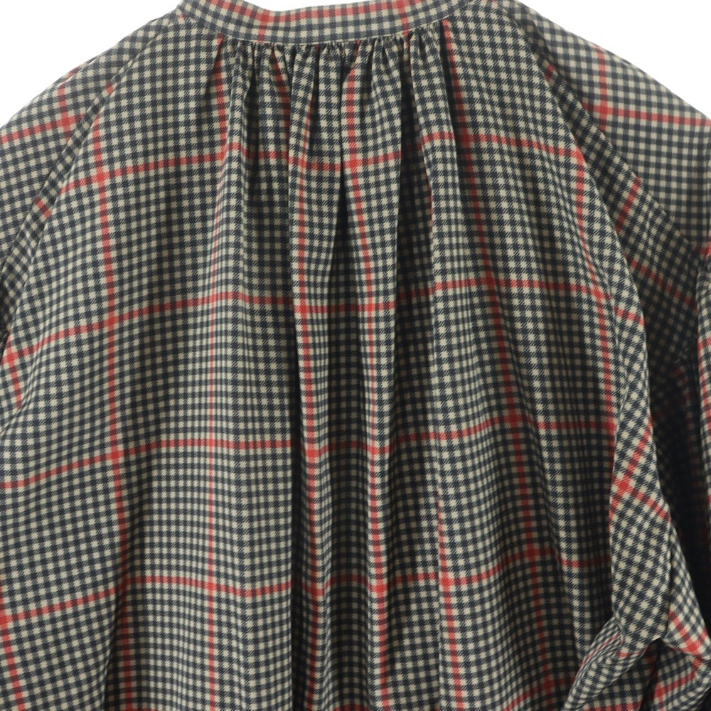HYKE(ハイク) PLAID GATHERED BLOUSE チェックブラウス 長袖シャツ マルチ レディース