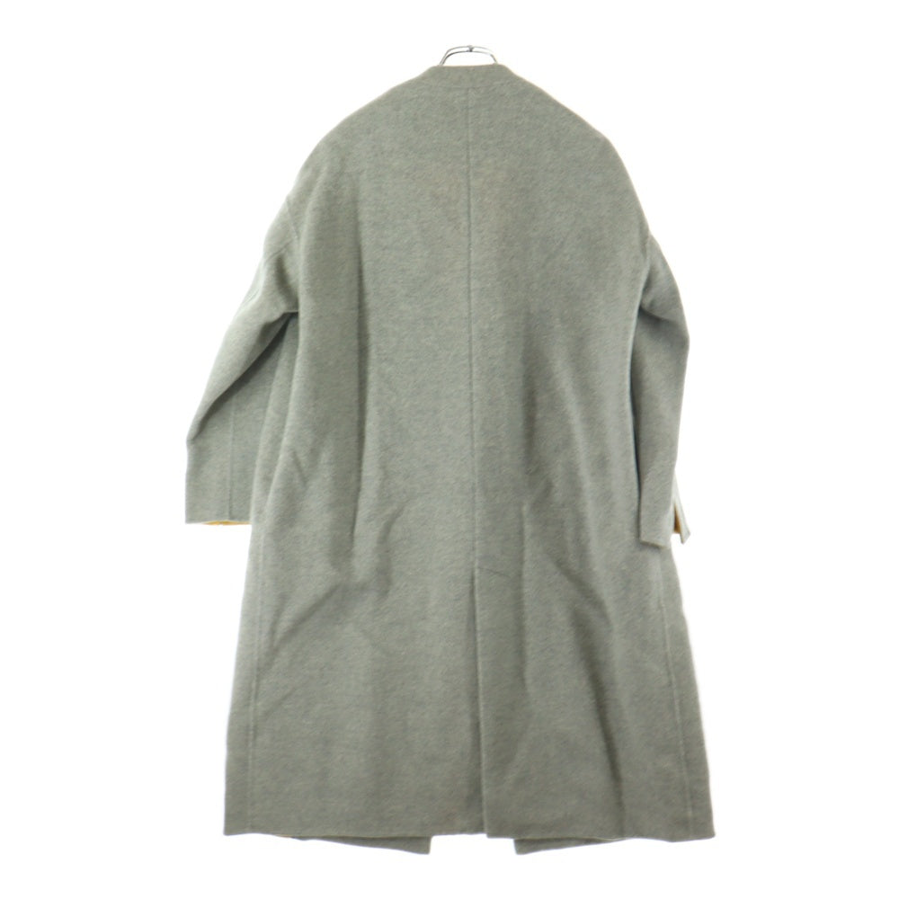 ENFOLD ソフトリバー ノーカラー コート 36 グレー ENFOLD(エンフォルド) ソフトリバー ウール ノーカラーコート グレー