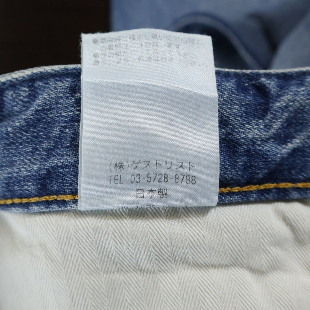 upper hights(アッパーハイツ) 187107 ジップフライ ダメージ加工 デニム パンツ インディゴ レディース