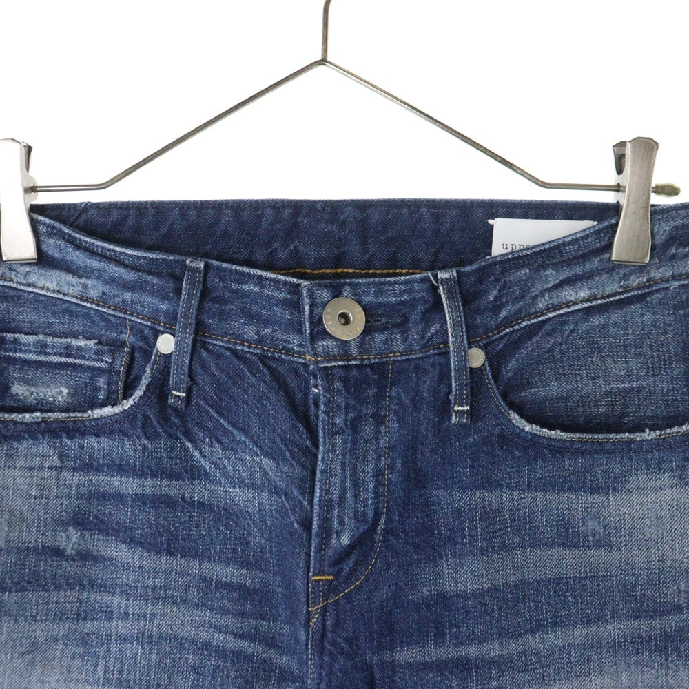 NO BRAND(ノーブランド) upper hights 187107 ジップフライ デニム パンツ インディゴ レディース