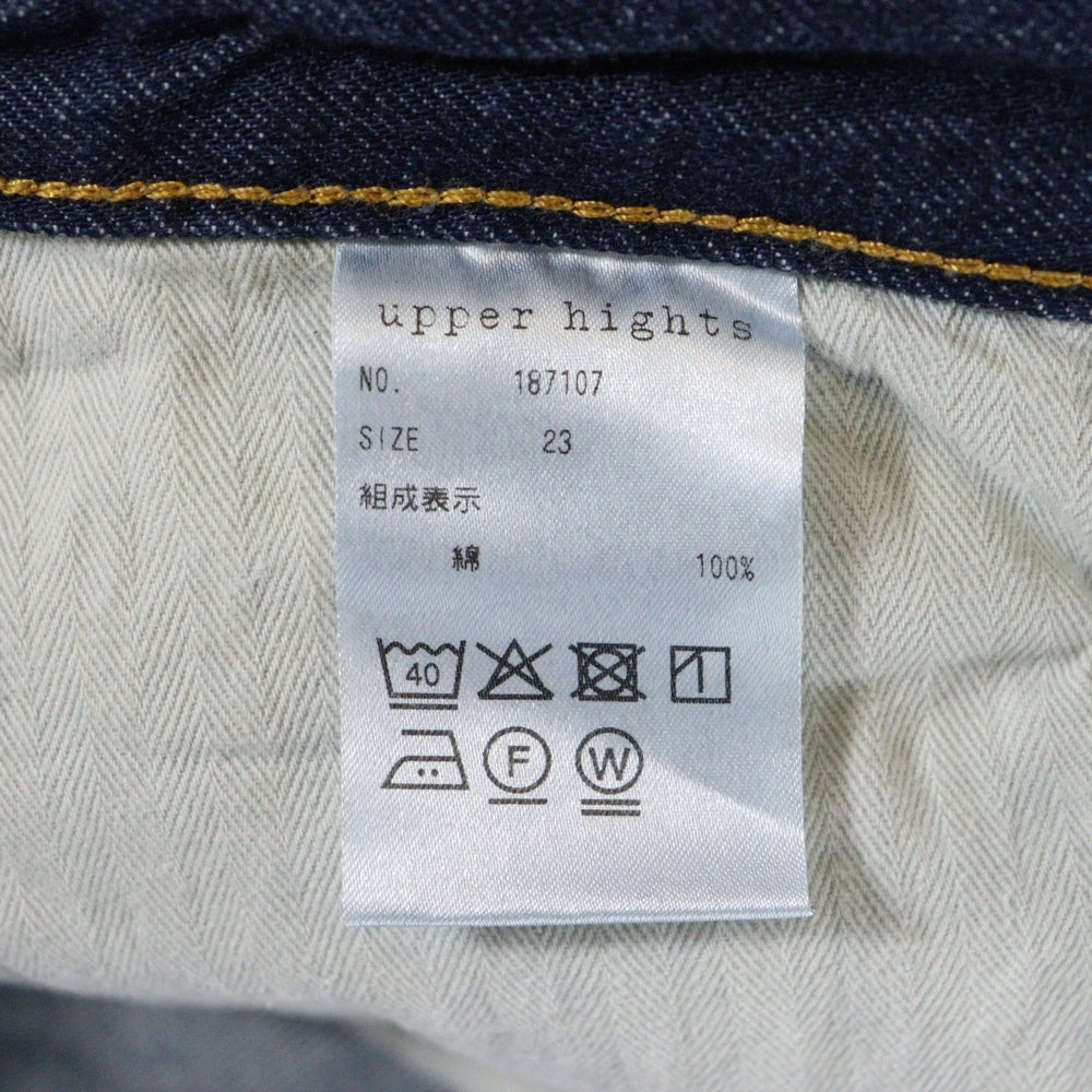 NO BRAND(ノーブランド) upper hights 187107 ジップフライ デニム パンツ インディゴ レディース