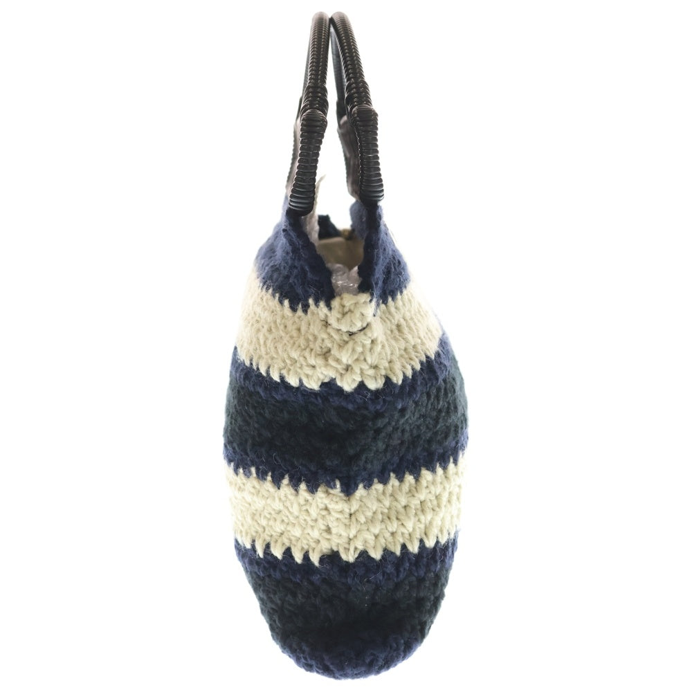 MARNI(マルニ) MARKET CROCHET BAG クロシェ ニット ハンドバッグ ブラック/ネイビー
