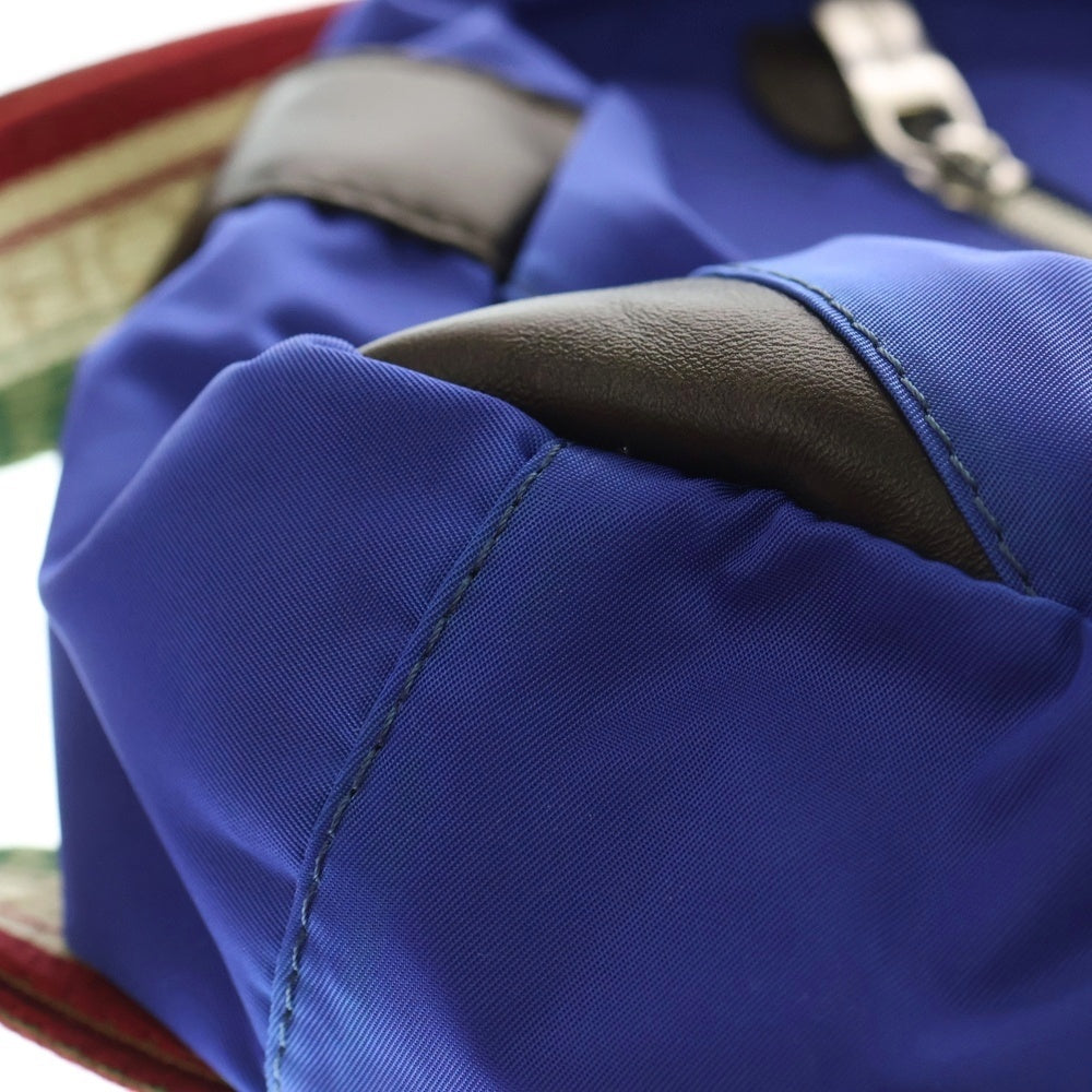 Orobianco(オロビアンコ) レザーロゴパッチ ナイロン ショルダーバッグ ブルー