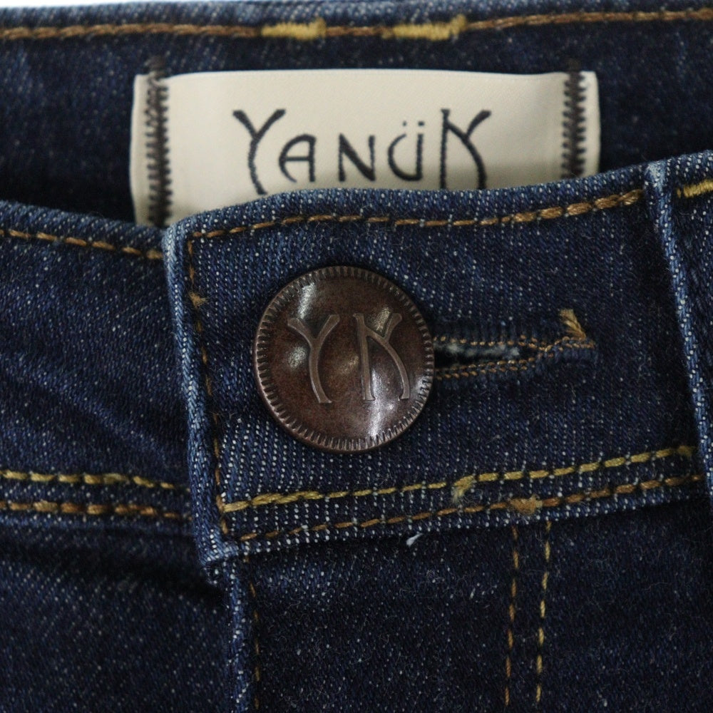 YANUK(ヤヌーク) ジップフライ ワイドデニムパンツ インディゴ レディース 57173503