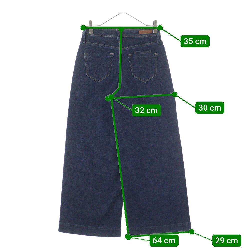 YANUK(ヤヌーク) ジップフライ ワイドデニムパンツ インディゴ レディース 57173503