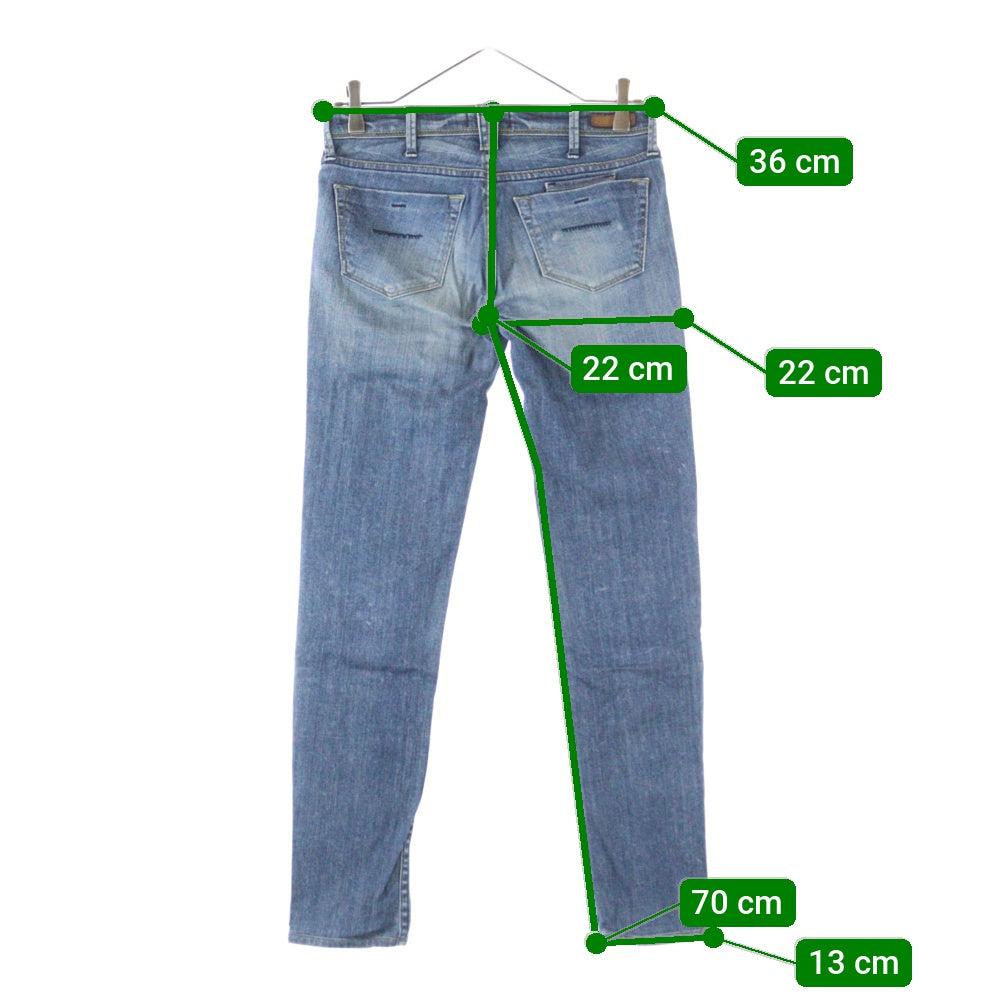 YANUK(ヤヌーク) ジップフライ デニム スキニーパンツ インディゴ レディース 57123047