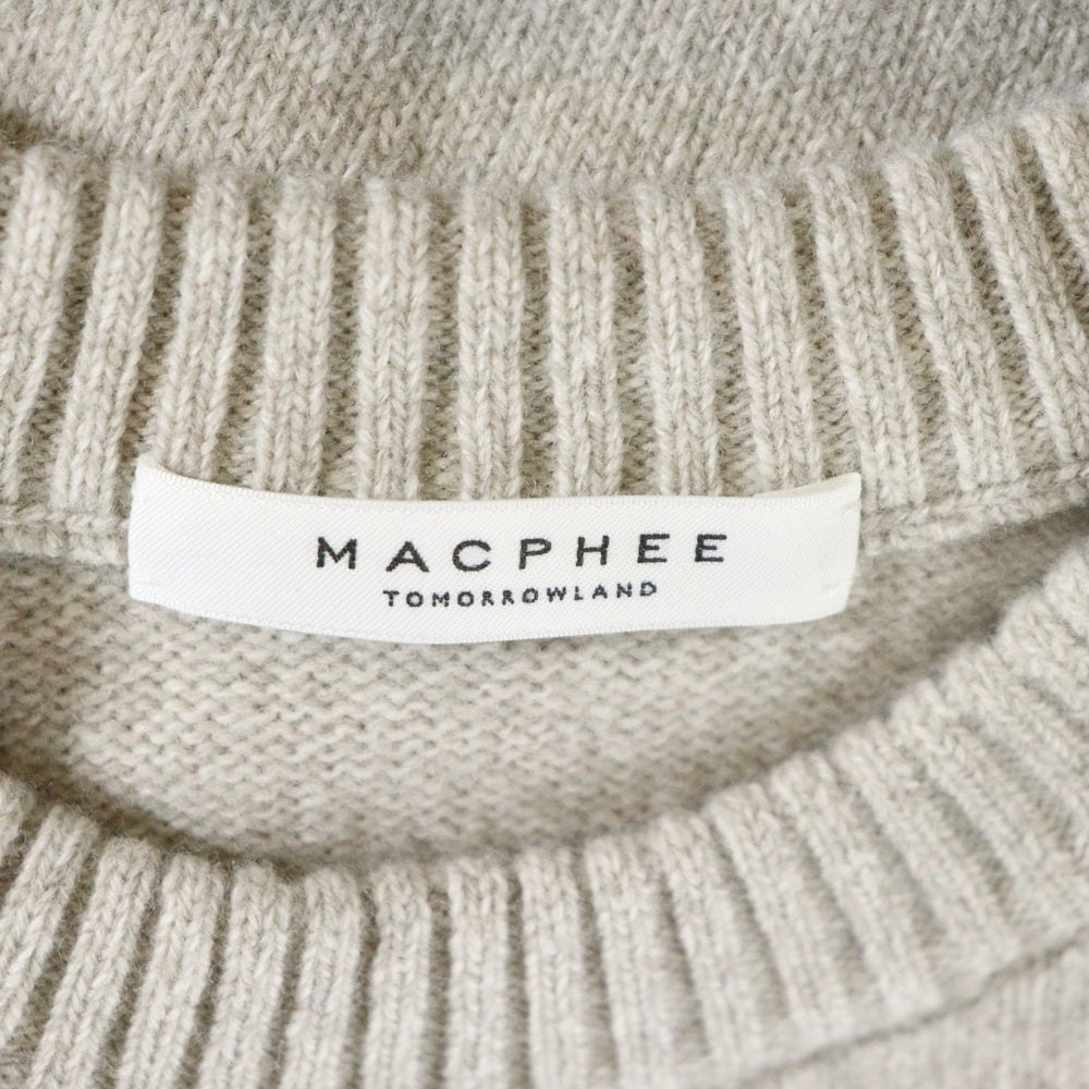 MACPHEE(マカフィ) ウール ニットセーター ベージュ レディース 12-02-34-02205