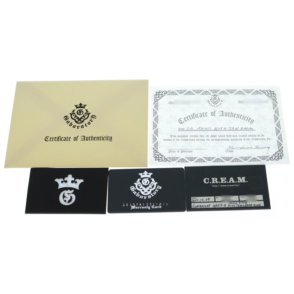 Gaboratory/Gabor(ガボラトリー/ガボール) SKULL WITH JAW LARGE RING スカルウィズジョーラージリング シルバー 2636