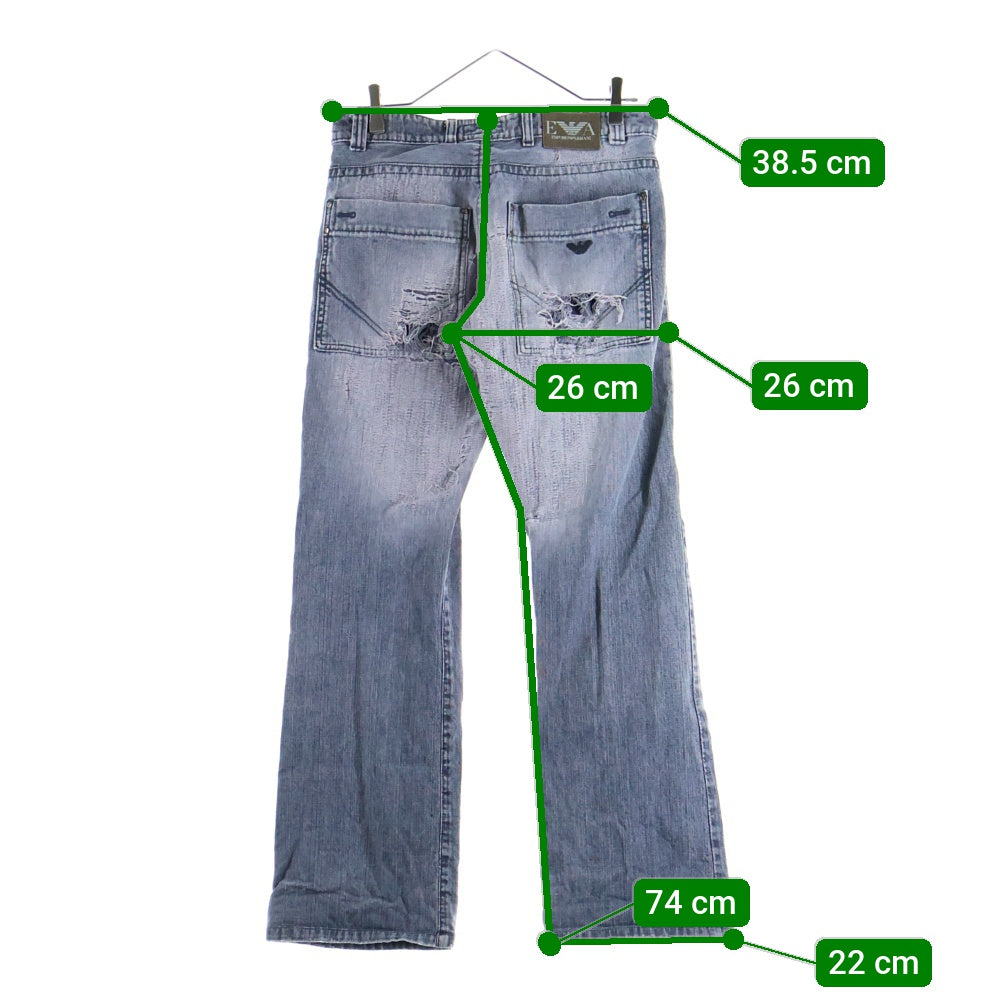 EMPORIO ARMANI(エンポリオアルマーニ) 90S リペア加工 ボタンフライ ストレートデニムパンツ グレー