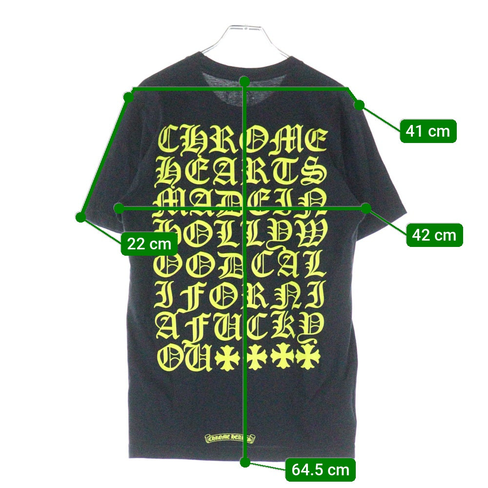 CHROME HEARTS(クロムハーツ) Yellow Made In Hollywood イエロー メイドインハリウッド プリントTシャツ 半袖カットソー ブラック