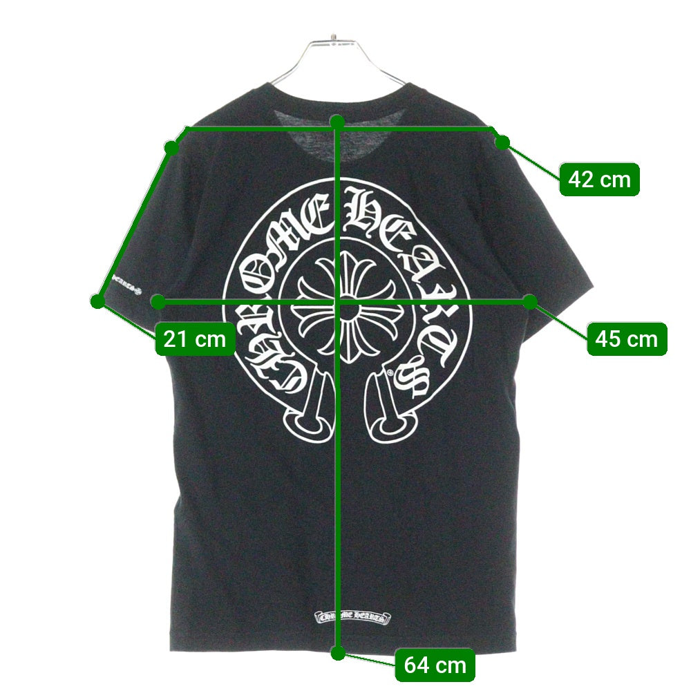 CHROME HEARTS(クロムハーツ) Horseshoe Tee ホースシューロゴ クルーネック半袖Tシャツカットソー ブラック