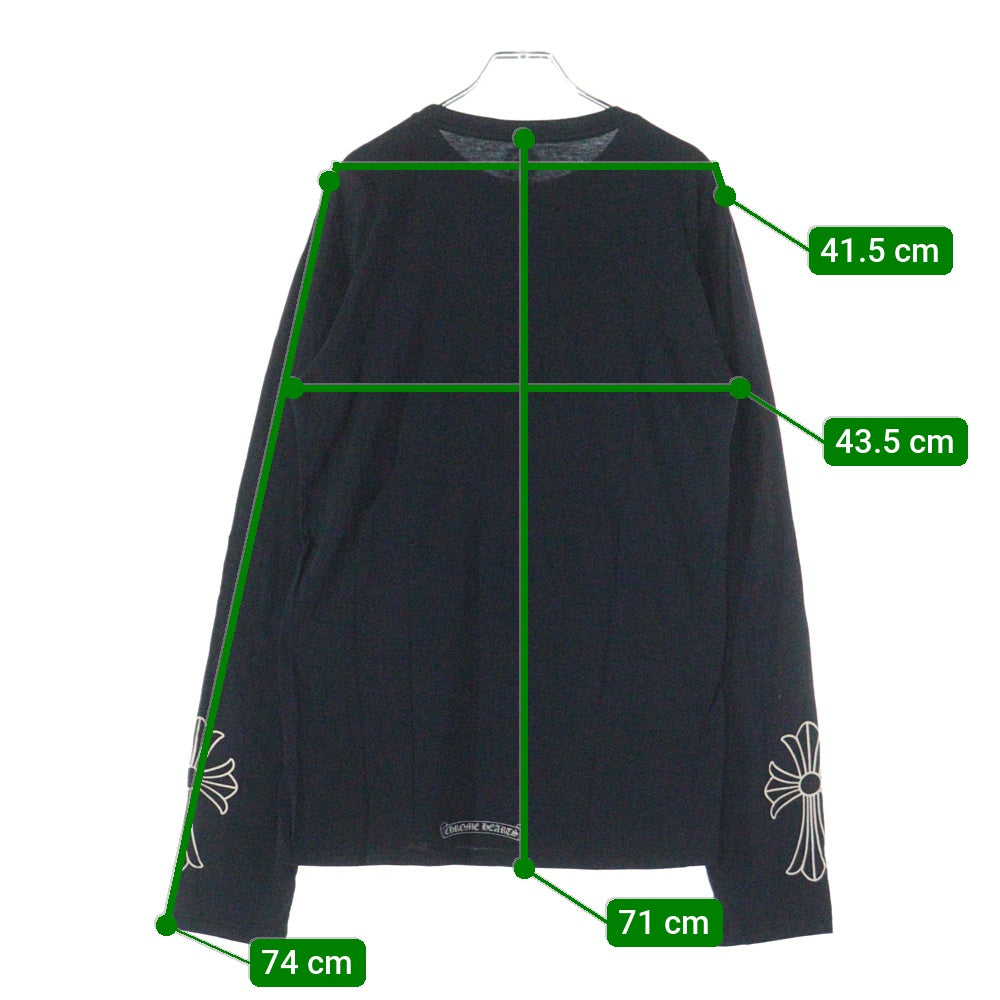 CHROME HEARTS(クロムハーツ) CUFF CROSS L/S カフクロス 長袖Tシャツ ロンT ブラック