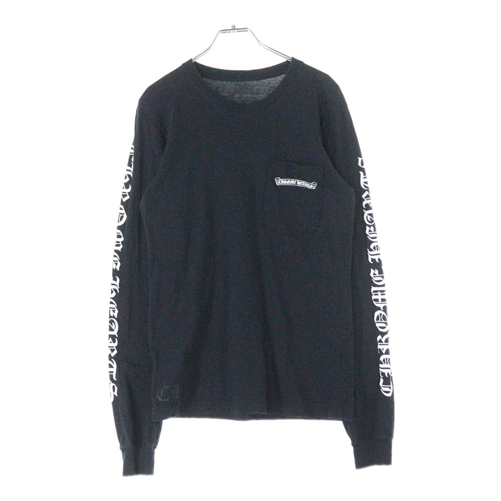 CHROME HEARTS(クロムハーツ) CH SCROLL LABEL FUCKYOU L/S /1 スクロールラベル ファックユーアームプリント長袖Tシャツ ブラック