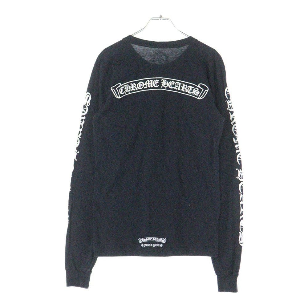 CHROME HEARTS(クロムハーツ) CH SCROLL LABEL FUCKYOU L/S /1 スクロールラベル ファックユーアームプリント長袖Tシャツ ブラック