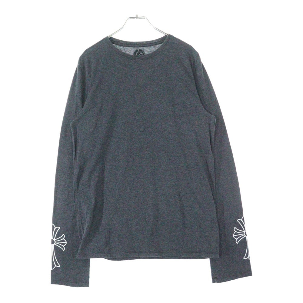 CHROME HEARTS(クロムハーツ) CUFF CROSS L/S カフクロス 長袖Tシャツ ロンT グレー/ホワイト