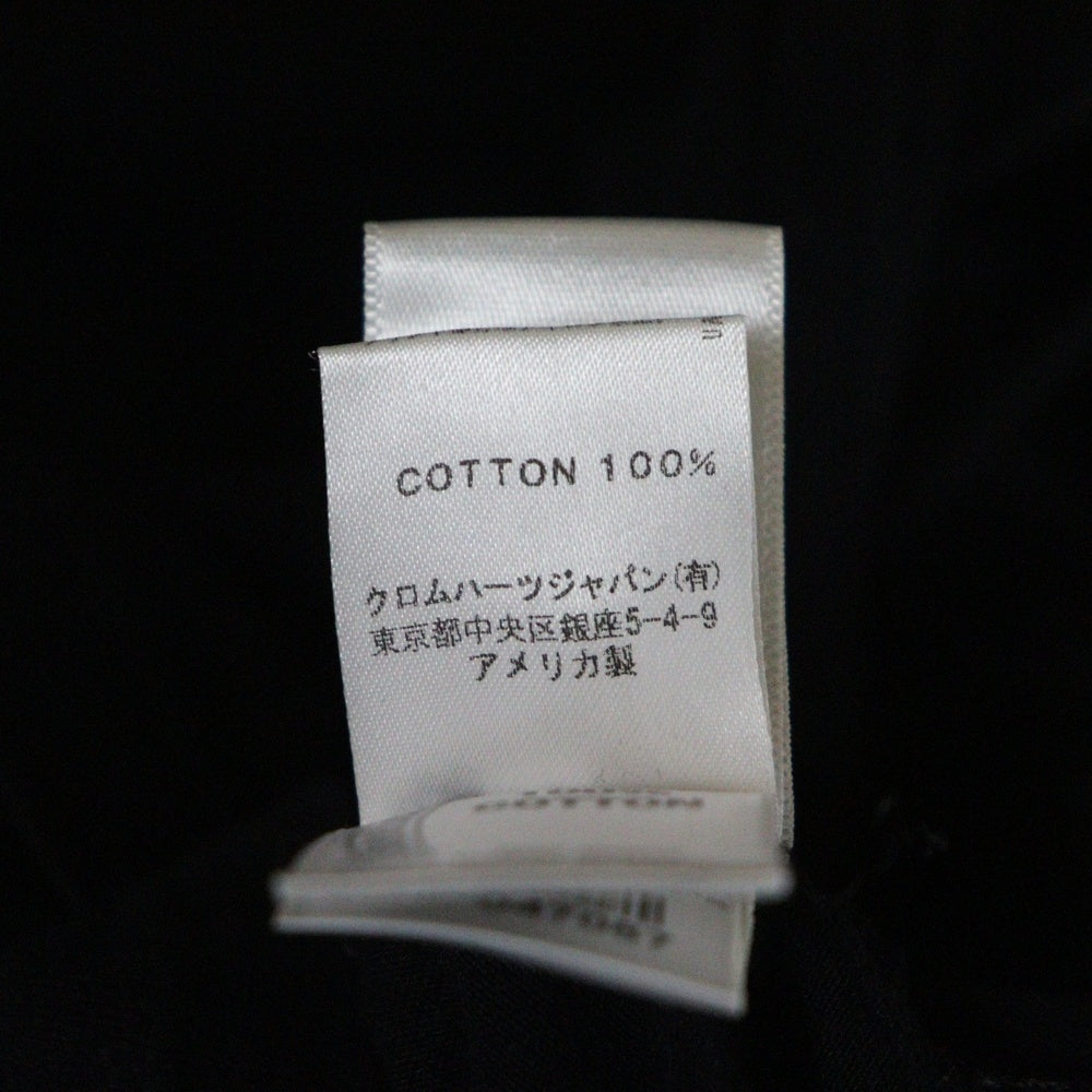 CHROME HEARTS(クロムハーツ) CHクロスプリント クロスボールボタン付き ヘンリーネック長袖Tシャツ カットソー ブラック